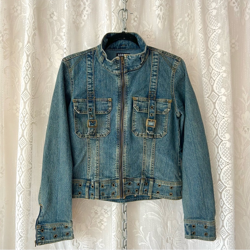 Vintage 1990's Denim Buckle Jacket!